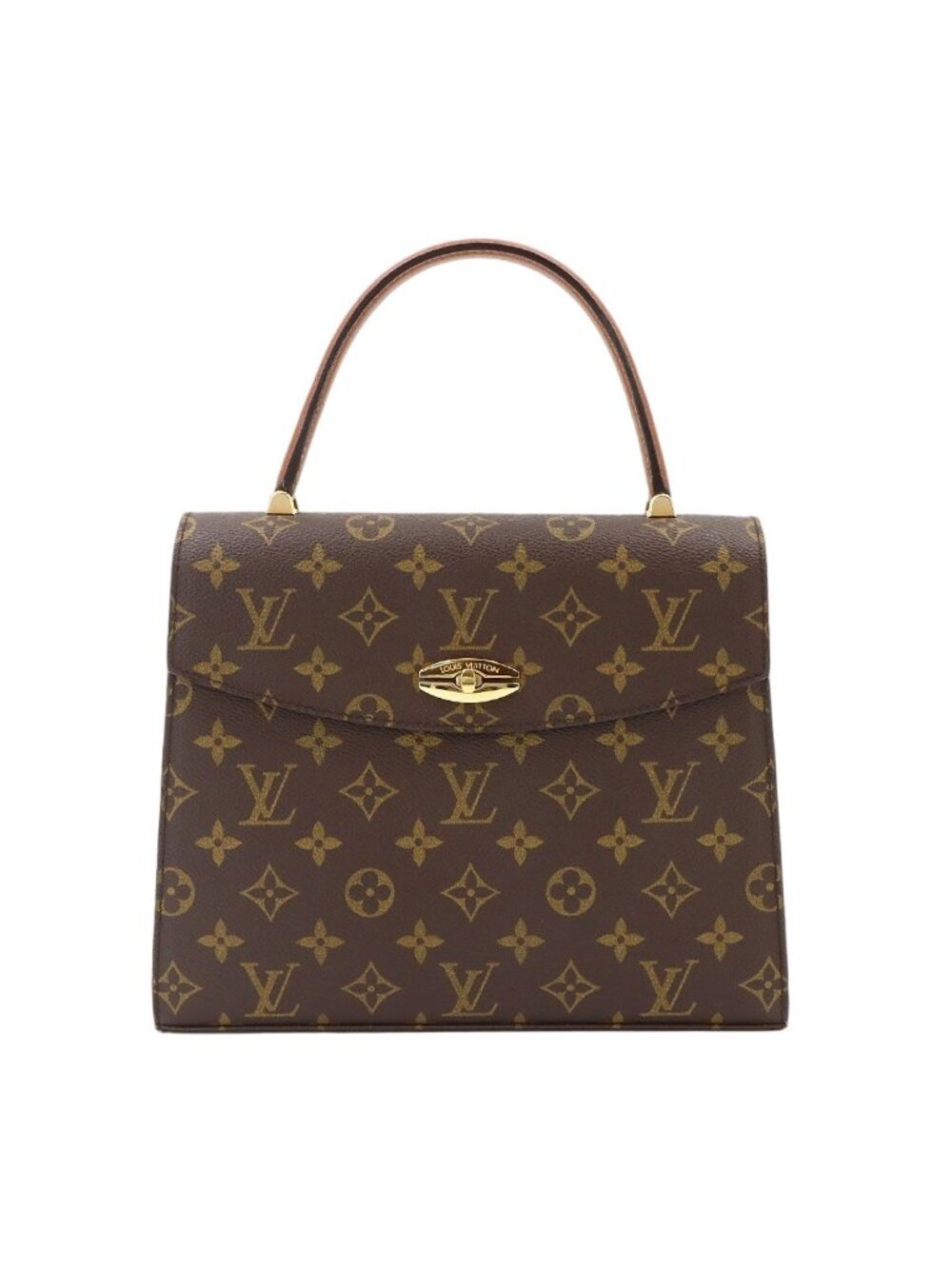 Louis Vuitton Monogram Malesherbes Hand Bag Brown Gold